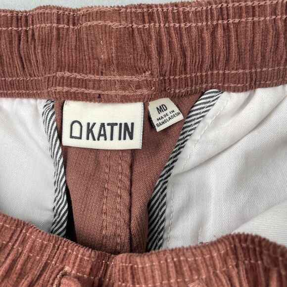 Katin Cord Local Shorts Mens M Brown Rust Corduroy Drawstring Casual Stretch New - Picture 3 of 9